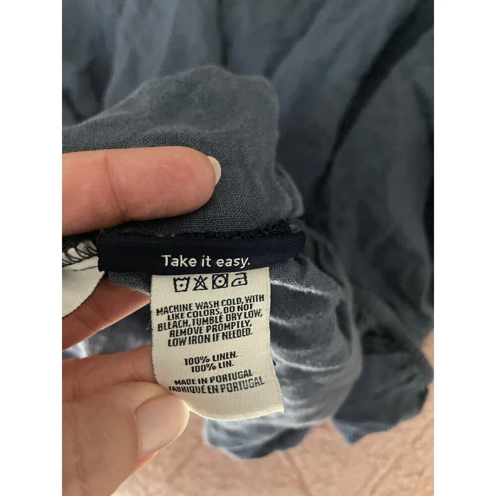 Brooklinen Queen Blue Linen Fitted Sheet Quiet Luxury Home Decor Summer